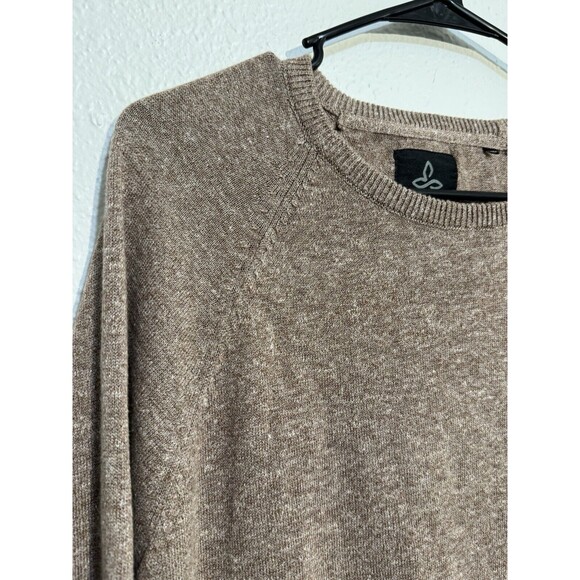 EUC PrAna Breathe Koala Crew Pullover Sweater Mens Large Brown Organic Cotton - Picture 7 of 16